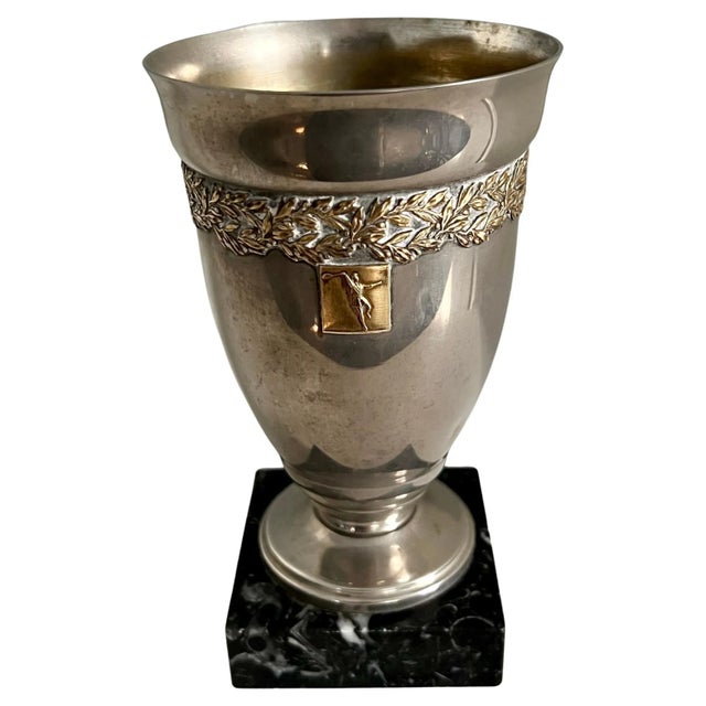 Mid 20th Century French Marble Base Trophy Style Cup For Sale - Image 12 of 12