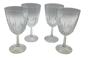 French Red Wine Crystal Goblets - Set of 4