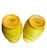 Pair of Vintage Maitland-Smith Hand Painted Lemon Yellow Asian Portrait Vases For Sale - Image 11 of 11