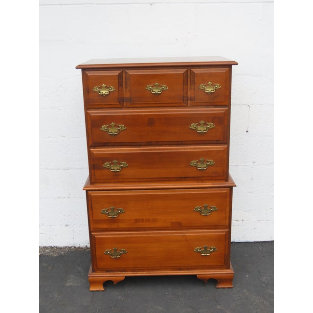 Tall Solid Maple Chest of Drawers 6655 For Sale - Image 10 of 14