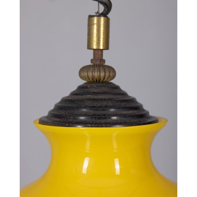 Vintage Italian Yellow Glass Chandelier, 1970s For Sale - Image 4 of 7