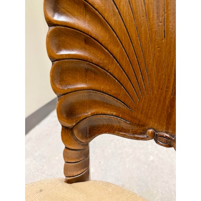Brown Vintage 1950s Venetian Carved Shell Grotto Chair For Sale - Image 8 of 12