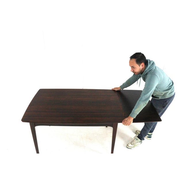 Rectangular Extendable Rosewood Goes Dining Table For Sale - Image 12 of 15