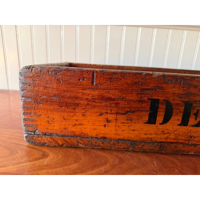 Antique Industrial Dovetail Wood Factory Tray For Sale - Image 14 of 18