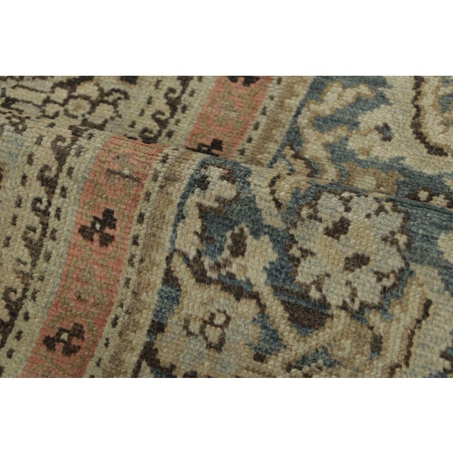 Antique Persian Tabriz Rug With Floral Patterns in Brown and Blue - Rug & Kilim For Sale In New York - Image 6 of 7
