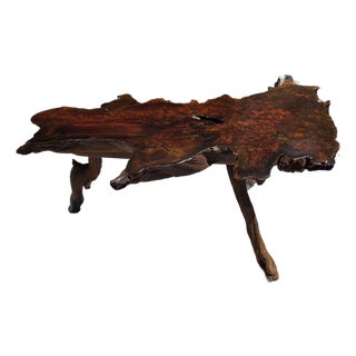 Vintage Live Edge Coffee Table or Bench For Sale
