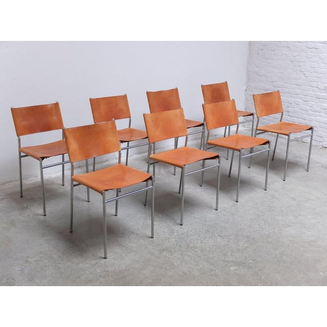 SE06 Chairs in Natural Leather by Martin Visser for 't Spectrum, 1967, Set of 8 For Sale - Image 16 of 18