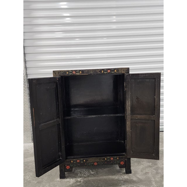 Vintage Asian Polychrome Lacquered Cabinet For Sale - Image 11 of 12