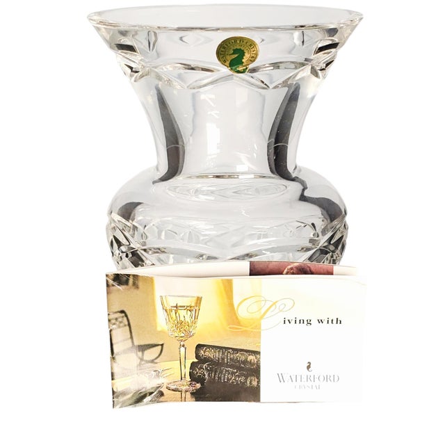 Glass Waterford Kieran Cut Crystal Vase With Flared Rim, 6" For Sale - Image 7 of 9