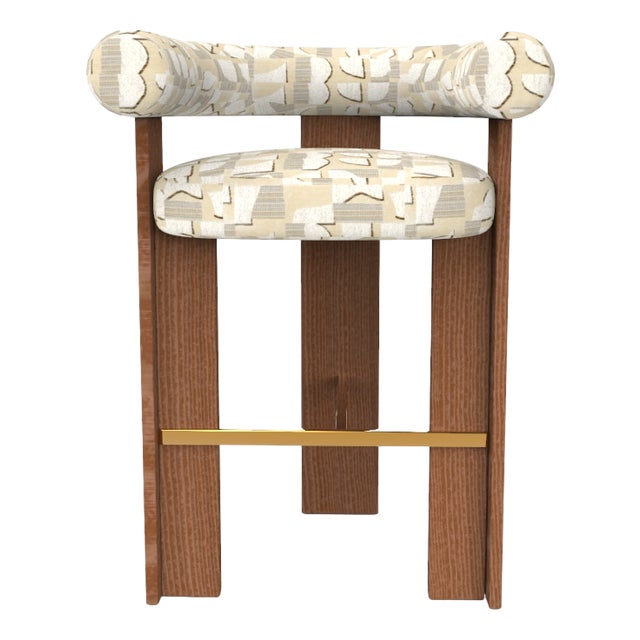 Collector Modern Cassette Bar Chair in Hymne Beige Fabric by Alter Ego For Sale