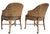 McGuire McGuire San Francisco Rattan & Cane Toboggan Dining Armchairs on Casters - Pair For Sale - Image 4 of 12