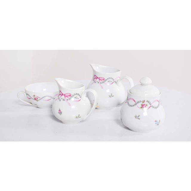 Tea Set in Porcelain from Limoges, 1920, Set of 4 For Sale - Image 4 of 6