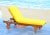 Ecru Contemporary Chaise Lounge Chair With Side Table in Natural & Yellow For Sale - Image 8 of 9