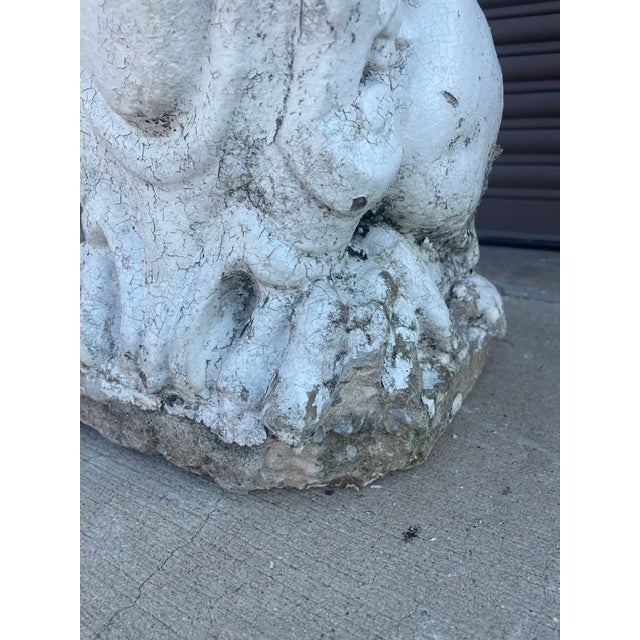 Pair of Early 20th Century Cast Concrete Shield-Bearing Lions — Rescued Asheville, Nc Estate For Sale - Image 10 of 10
