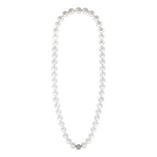Paul Morelli Flawless South Sea Pearl & 4 Ct Diamond Strand Opera Necklace 36 " For Sale