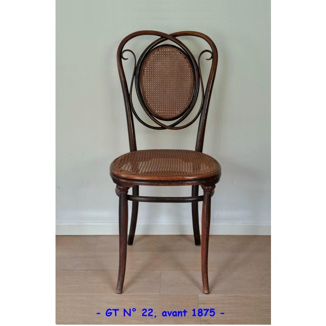 Art Nouveau No. 22 Chair from Chevallier Fiume, 1885, in Flawless conditions. Designed before 1890 This piece has an...