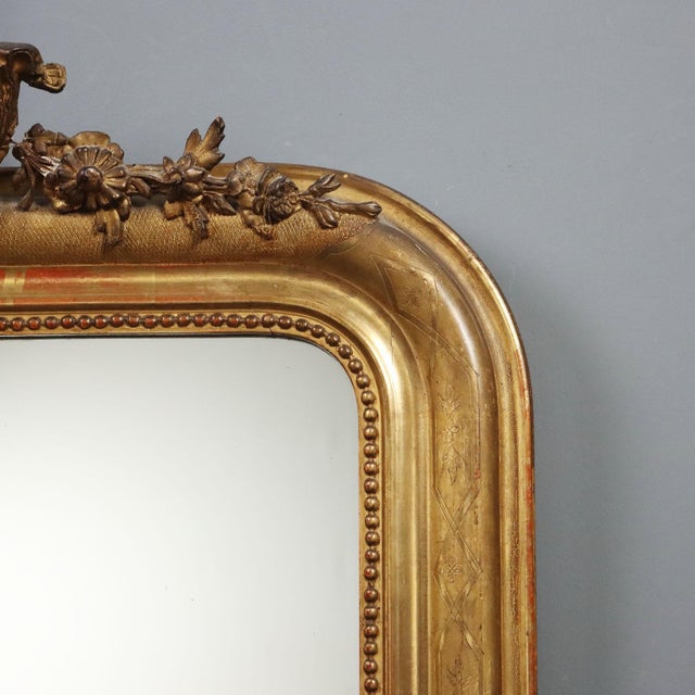 Carved and Gilded Wooden Mirror, Italy, 19th Century For Sale - Image 6 of 10