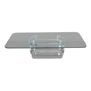 Mid Century Modern Lucite Acrylic Glass Top Coffee Table 4686