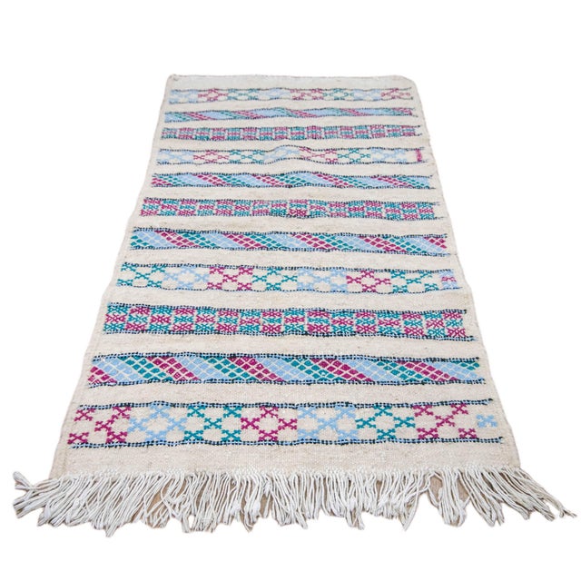 Kilim Bath Rug, Small Moroccan Rug Bathroom Mat, Handmade Gift 2x3.3 Ft For Sale - Image 4 of 11