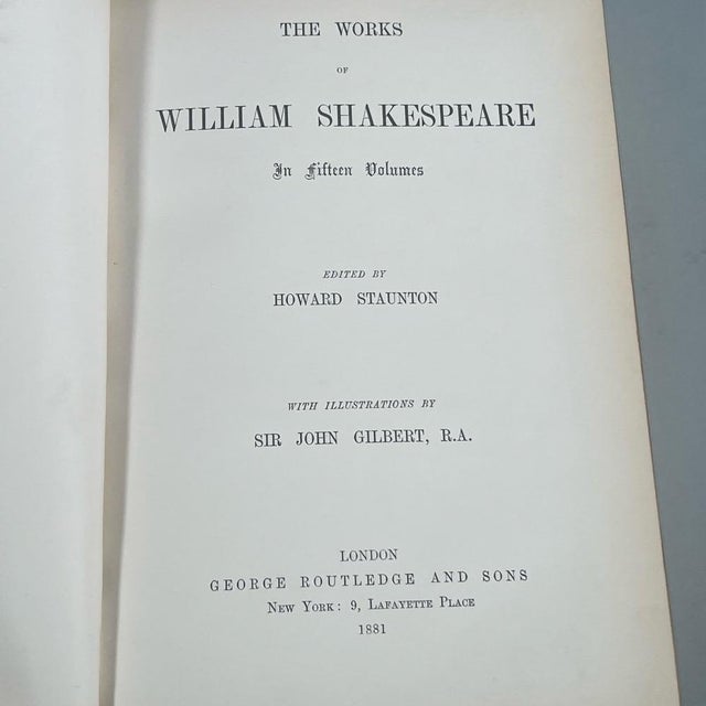 Antique leather bindings / books - The Works of William Shakespeare - 15 volumes. Edited by Howard Staunton with...