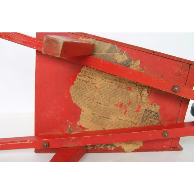 Wood Circa 1940s Handmade Patriotic Child's Wheelbarrow For Sale - Image 7 of 8