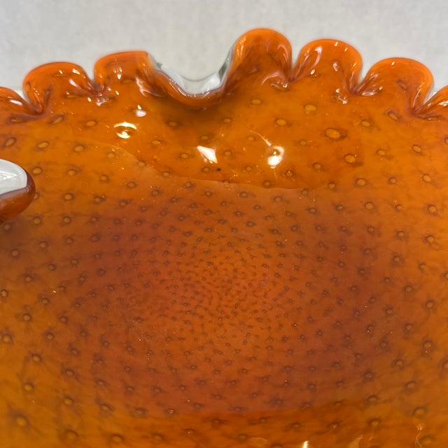 Tangerine Orange Murano Bowl For Sale - Image 8 of 9