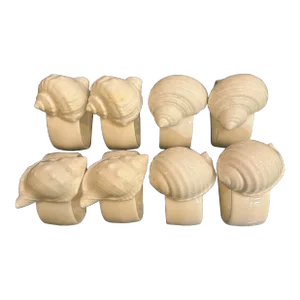 1970’s White Porcelain Shell Motif Napkin Rings - a Set of 8