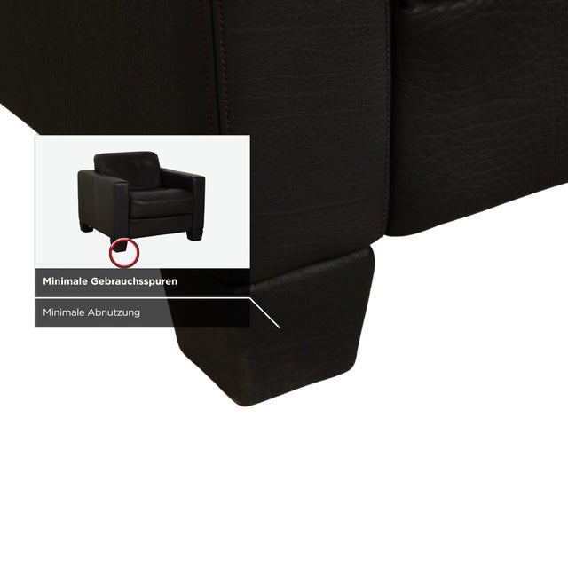 Black DS-270 Leather Armchair in Black Slate from de Sede For Sale - Image 8 of 16