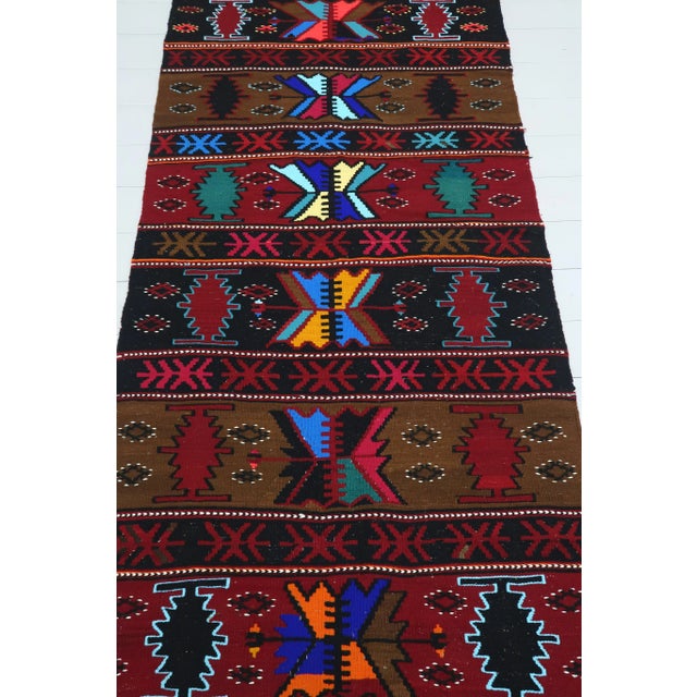 Art Deco Vintage Turkish Kilim Rug Runner -3′3″ × 10′9″ For Sale - Image 3 of 13