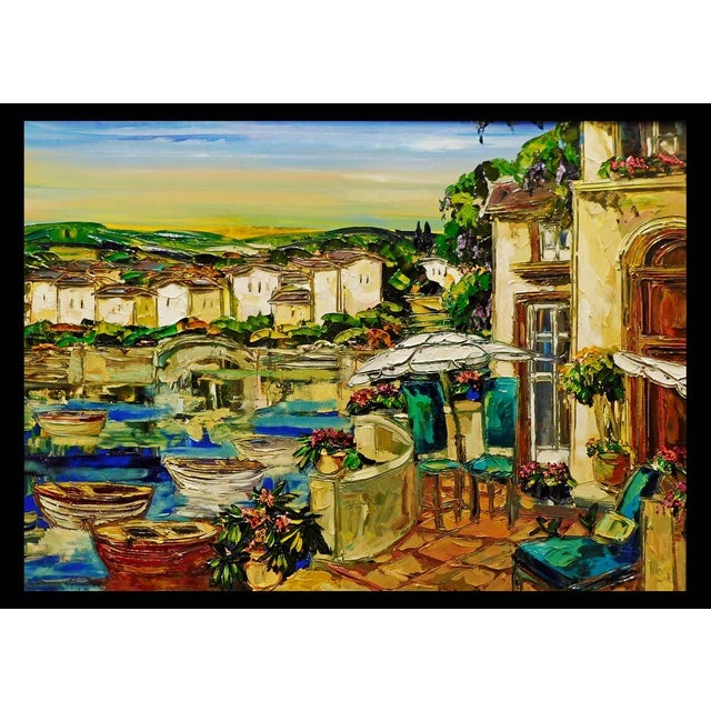 Impressionist Maya Eventov "La Vista Balcone" Original Acrylic on Canvas, H.Signed Me781806 For Sale - Image 3 of 13