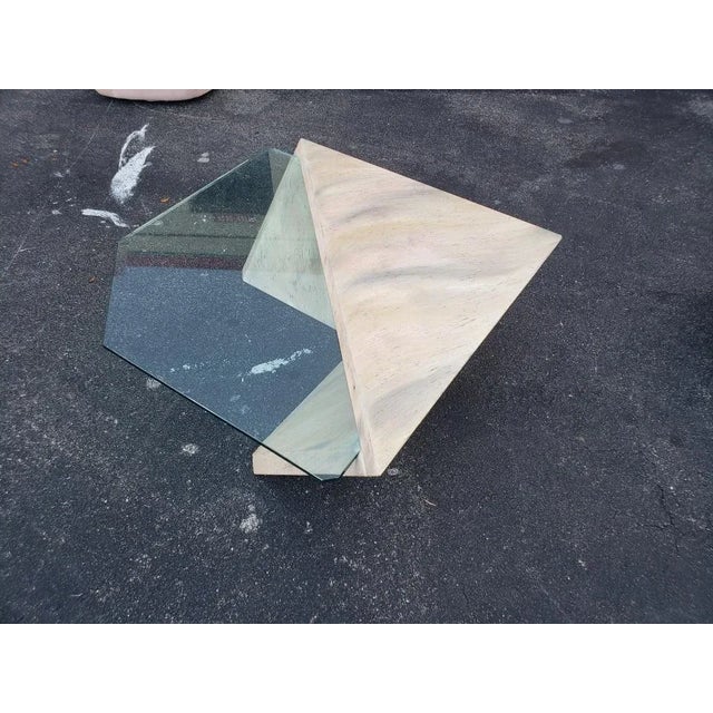 Mid-Century Modern Rougier Post Modern Geometric Cantilever Coffee Table For Sale - Image 3 of 11