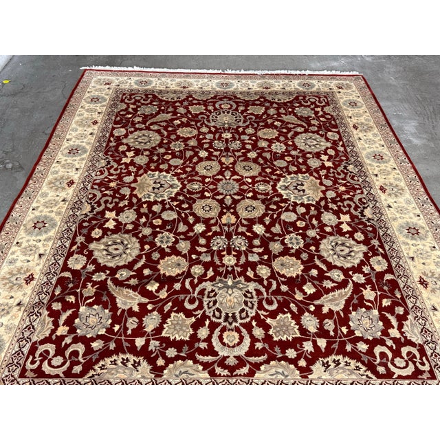 9ft 2in X 11ft 10in Kashan Persian Wool Area Rug For Sale - Image 9 of 12