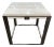 Lexington Laural Canyon Tan Travertine Top & Brush Metal Frame "Stone Canyon" Side Table For Sale