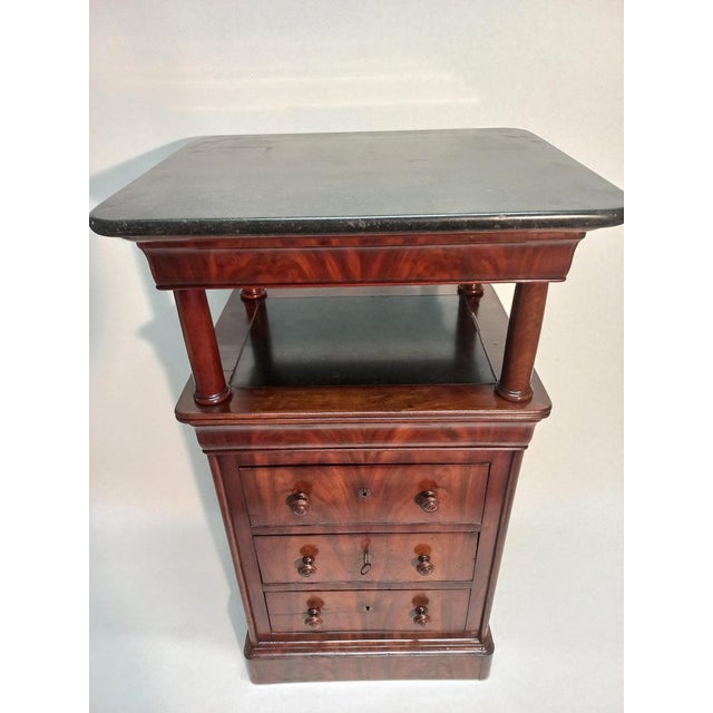 19th Century Pedestal with Drawers in Mahogany For Sale - Image 9 of 17