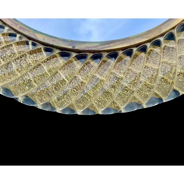 Wood Vintage Italian Venetian Vanity Mirror Art Deco W/ Gold Flecks Attributed to Murano Barovier & Toso For Sale - Image 7 of 9