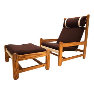 Set of Lounge Chair and Ottoman by Peter Ole Schionning for Niels Eilersen, 1970s For Sale