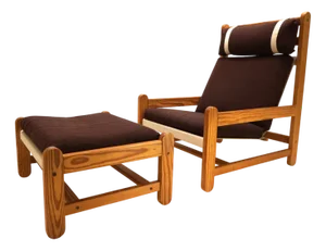 Set of Lounge Chair and Ottoman by Peter Ole Schionning for Niels Eilersen, 1970s