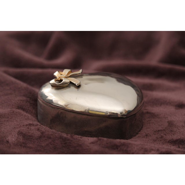 Heart-Shaped Silver Jewelry Box, 1970s For Sale - Image 10 of 18