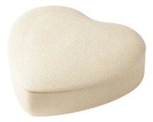 AERIN Faux Shagreen Heart Jewelry Box, Cream