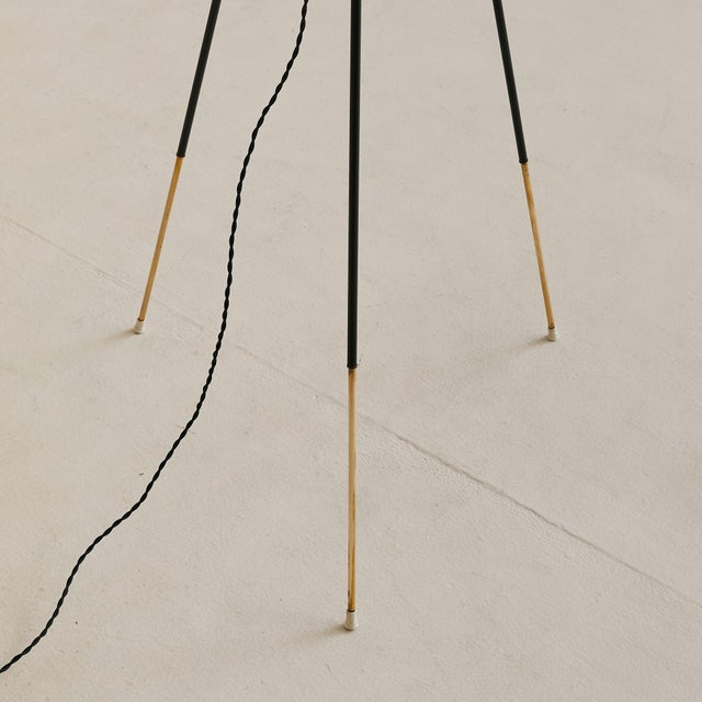 1950s 1950s Italian Tripod Floor Lamp with Opaline Globe Shade For Sale - Image 5 of 6