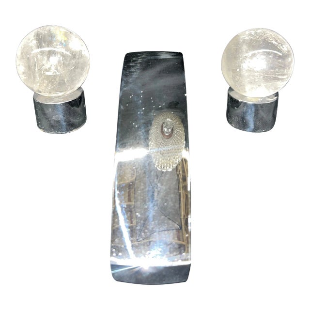 1950s Mid Century Rock Crystal Knob Sink Faucet - Set of 3 For Sale