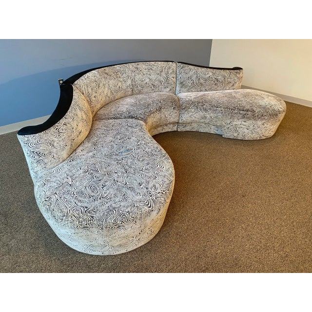 Modern 1980s Mid-Century Vladimir Kagan for Weiman Three Piece Postmodern Cloud Sectional For Sale - Image 3 of 11
