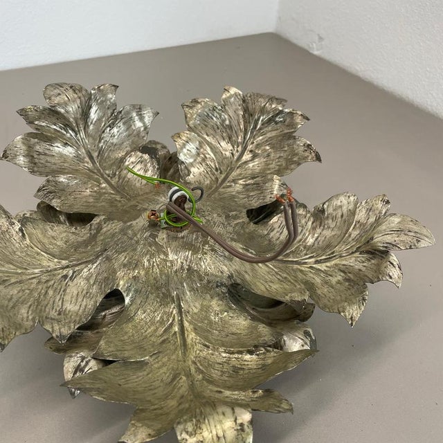 Florentiner Silvered Metal Leaf Theatre Ceiling Light, Italy, 1950s For Sale - Image 15 of 17