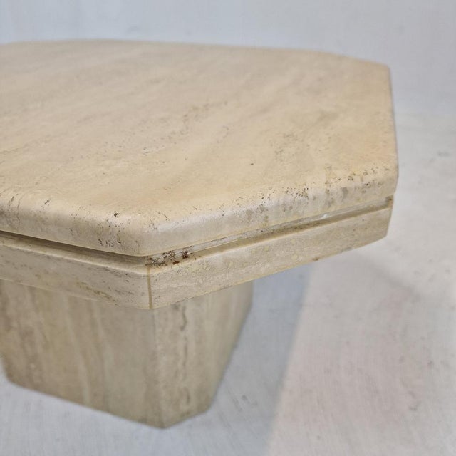 Italian Coffee Table in Travertine, 1980s For Sale - Image 14 of 15