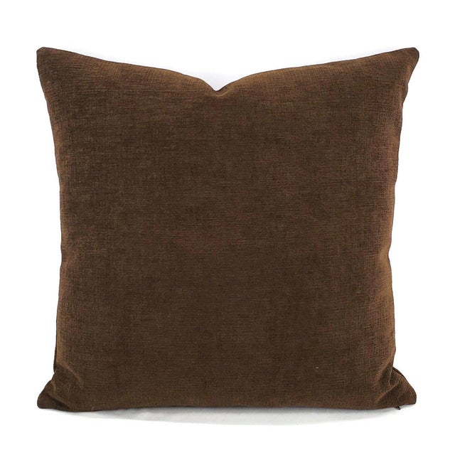 Dark Brown Chenille Velvet Pillow Cover 20 X 20 Chairish