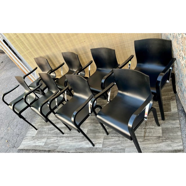 Set of 8 Postmodern Ginotta Dining Chairs by Enrico Franzolini Dining Chairs for Knoll. Circa 1980s In 1989 Knoll...