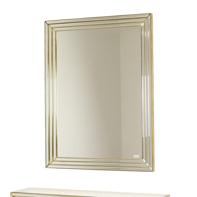Wood Mirror with Console in Silver and Gold in Deknudt, 1980s, Set of 2 For Sale - Image 7 of 18