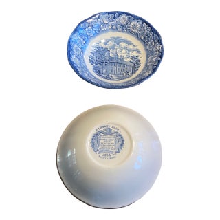 1980s Liberty Blue Mount Vernon 6 3/8” Cereal Bowls - 2pc For Sale