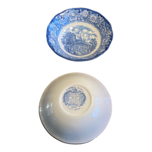 1980s Liberty Blue Mount Vernon 6 3/8” Cereal Bowls - 2pc