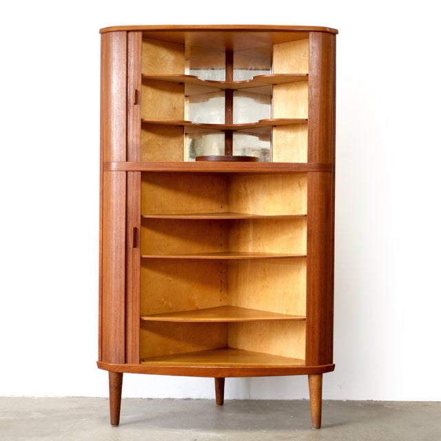 Mid-Century Modern 1950s Skovmand & Andersen Model #3 Corner Cabinet Designed by Arne Hovmand Olsen, Attributed For Sale - Image 3 of 11